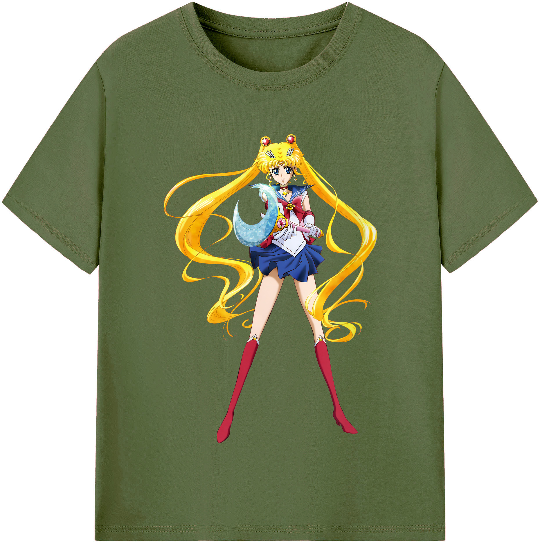 （画像用） 美少女戦士セーラームーン 月野 うさぎ つきの うさぎ Sailor Moon Tsukino Usagi 綿100％半袖Tシャツ（フロントプリント）